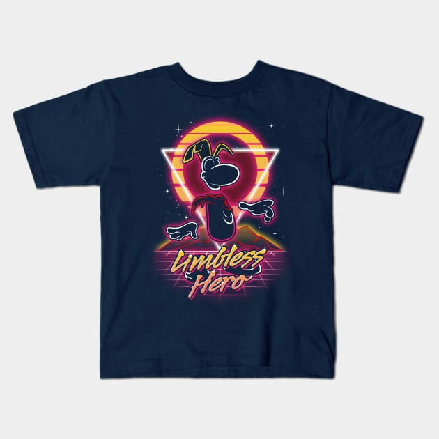 Retro Limbless Hero Kids T-Shirt by Olipop